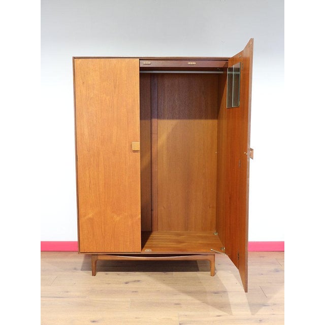 Brown Mid Century Modern Vintage Teak Armoire Wardrobe by G Plan Kofod Larsen For Sale - Image 8 of 13