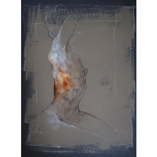 Michal Bajsarowicz, Female Nude in Grey Colours, 2026, Ink & Pastel on Paper For Sale