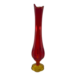 1950s Vintage "Fifties" Ruby Red Art Glass Vase