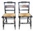 2 Antique L. Hitchcock Black Gold Stenciled Farmhouse Harvest Rush Seat Chairs For Sale