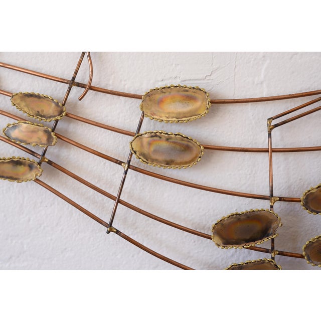 Curtis Jere Mid Century Musical Staff & Notes Metal Wall Sculpture For Sale - Image 4 of 9