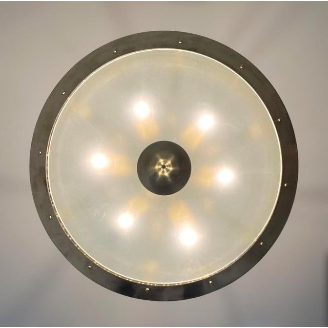 Brass 21st Century Murano Drum Chandelier by Fabio LTD For Sale - Image 8 of 8