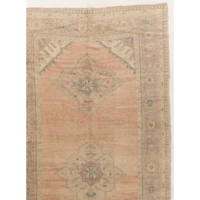 Vintage Circa 1940 Subdued Turkish Oushak Runner Hand Knotted Rug 5ft 3in X 10ft 11in For Sale - Image 9 of 10