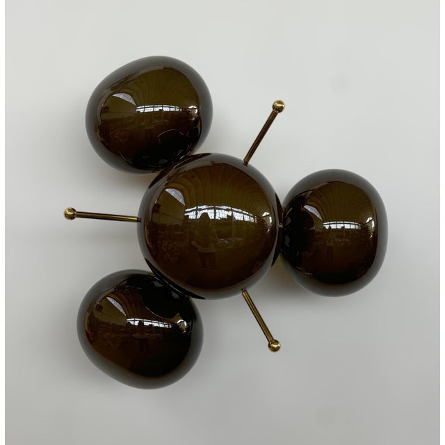 Not Yet Made - Made To Order Orchidea Polished Brass Frosted Smoky Pebble Flush Mount by Fabio LTD For Sale - Image 5 of 9