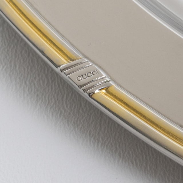 Metal Gucci Barware Silver Plate Barware Serving Tray, Italy circa 1980 For Sale - Image 7 of 9