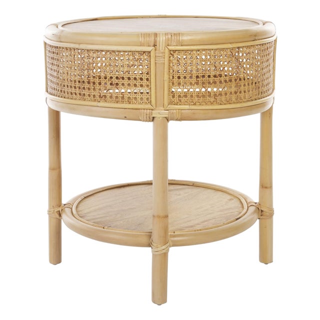 Arvid Round Accent Table in Natural For Sale