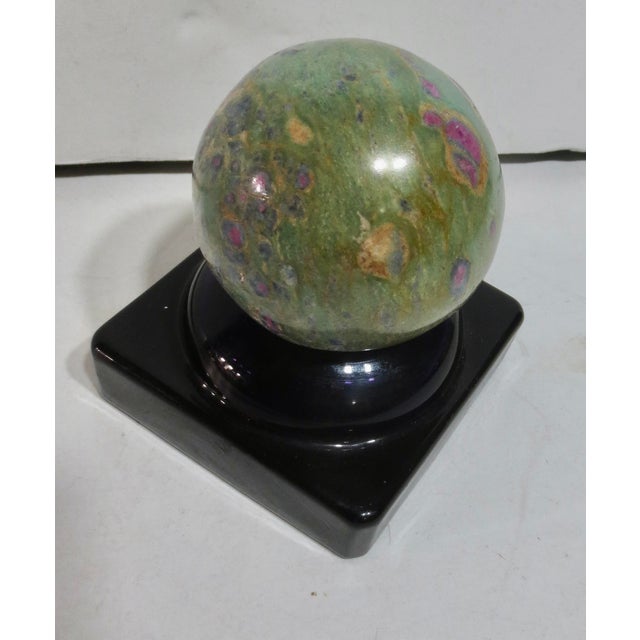 Mineral Specimen Sphere on Amthyest Glass Stand For Sale In New York - Image 6 of 10