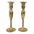 Mid 20th Century Twisted Solid Brass Candlestick Candle Holders- Set of 2 For Sale