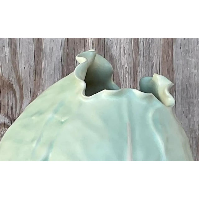 Vintage Boho Patricia Garrett Matte Glazed Ceramic Cabbage For Sale - Image 11 of 12