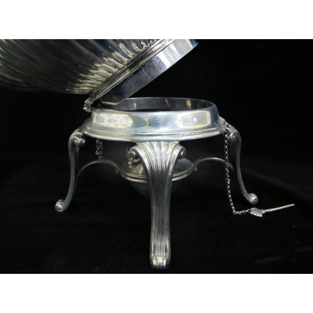 Metal Engraved Hand & Dagger Crest Sterling Silver Teapot Coffee Hot Water Warmer Pot For Sale - Image 7 of 12