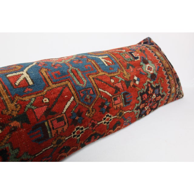 Persian Tribal Rug Pillow Cover – Handmade Ethnic Wool on Cotton Cushion Cover -14'' X 47'' For Sale - Image 9 of 10