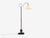 Mid-Century Modern 1950s Mid-Century Modern Floor Lamp, Patinated Brass, Wood, Fabric For Sale - Image 3 of 12