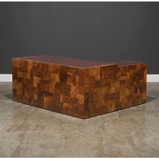 1970s Paul Evans Cityscape Patchwork Burl Desk For Sale - Image 13 of 14