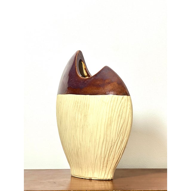 Vintage Sculptural Ceramic Vase, Italy, 1970s For Sale - Image 4 of 10