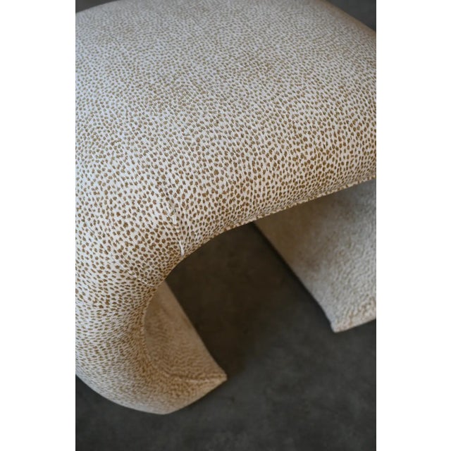 Karl Springer Karl Springer Style Chenille Waterfall Scroll Benches, a Pair For Sale - Image 4 of 8