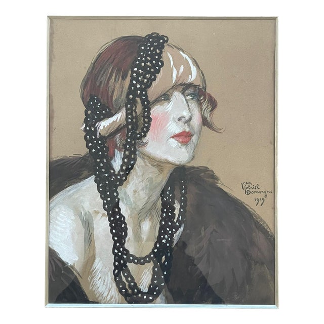 Jean-Gabriel Domergue, Portrait of a Woman, 1919, Canvas, Framed For Sale