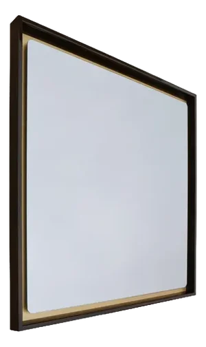 Splendo 132 Glossy Ebony Frame and Gold Leaf Square Wall Mirror by Casa Casati