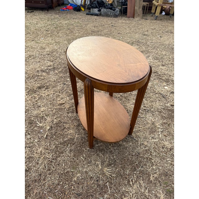 Wood 1940s Vintage French Art Deco Solid Walnut Coffee Table or Side Table For Sale - Image 7 of 12