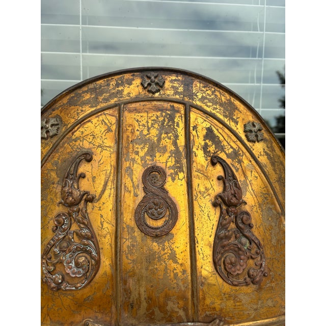 Late 19th Century 19th Century Brass Shield Shaped Griffin Wall Plaque For Sale - Image 5 of 7