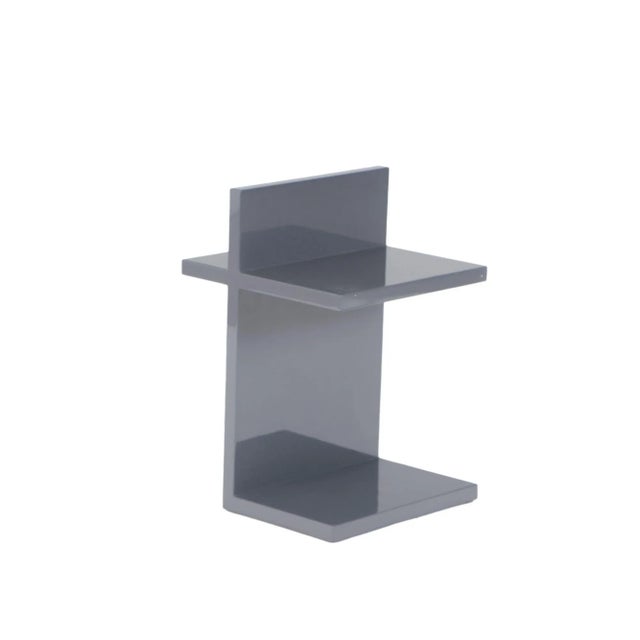 "T" Slate Grey Lacquered Side Table Designed by Maximilian Eicke for Max Id Ny. For Sale In Philadelphia - Image 6 of 6