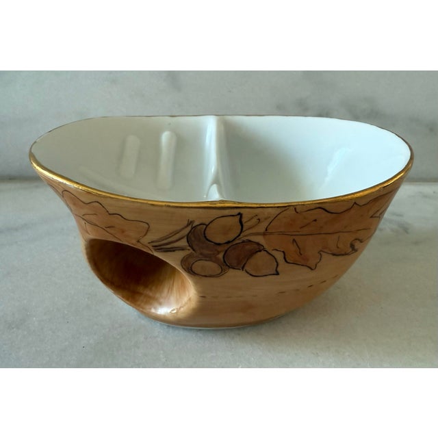Traditional Vintage Hand Painted Porcelain Shaving Mug For Sale - Image 3 of 9