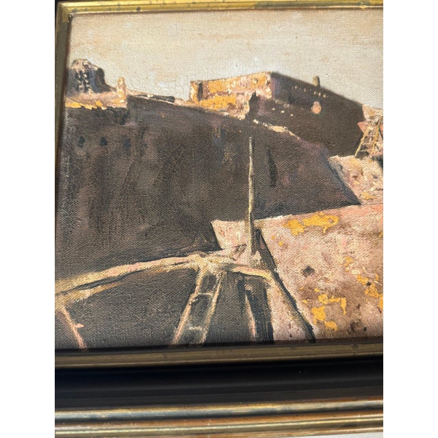 Mid 20th Century Southwest Pueblo Oil Painting With Kiva Ladders, Signed McDonough, Framed For Sale - Image 4 of 6