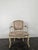 Louis XV Style Cream Lacquered Cabriolet Armchair and Damask Fabric, in Very Good conditions.