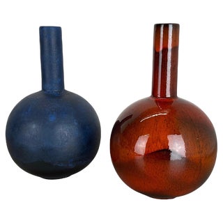 Fat Lava Pottery Vases attributed to Ruscha, Germany, 1960s, Set of 2 For Sale