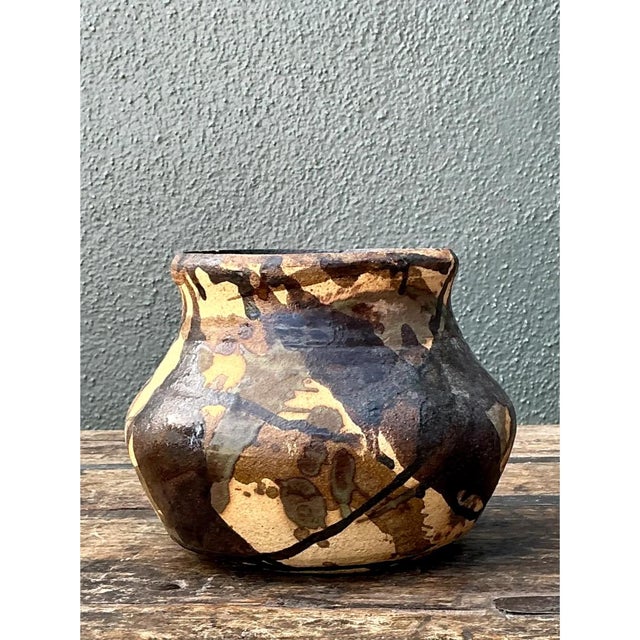 Vintage Abstract Ceramic Vase For Sale - Image 4 of 12