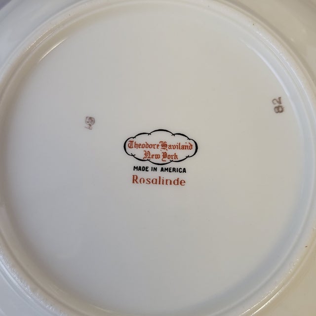 Pink Mid 20th Century Traditional Theodore Haviland “Rosalinde” Dinnerware Set - 42 Piece For Sale - Image 8 of 9