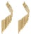 14K Yellow Gold Plated .925 Sterling Silver Sculpted Diamond Accent Drop Earrings (H-I Color, I1-I2 Clarity) For Sale