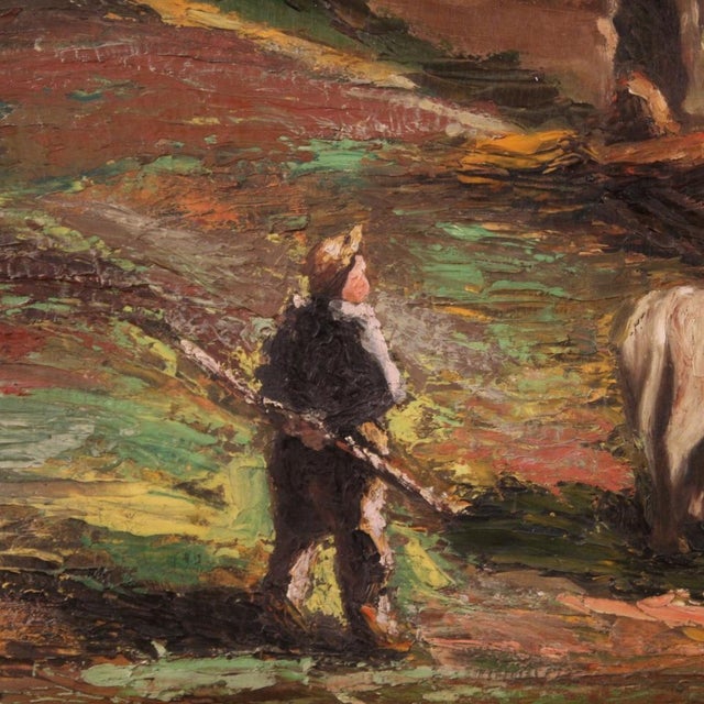 Italian Artist, Landscape with Shepherd, 1950s, Oil Painting on Panel, Framed For Sale - Image 9 of 16
