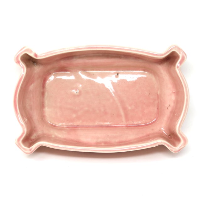 Mid-Century Modern Mid-Century Ceramic Planter / Ikebana Bowl in Blush Pink For Sale - Image 3 of 7