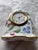 1980s 1980s Floral Porcelain Miniature Mantel Clock With Gold Details For Sale - Image 5 of 7
