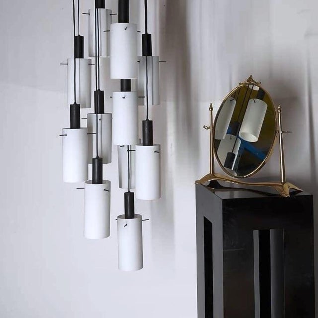 Large Vintage Italian Cascade Suspended Chandelier from Stilnovo, 1960s For Sale - Image 12 of 16