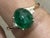 White 14k Yellow Gold Ring With 3.33ct Cabochon Emerald and Diamonds For Sale - Image 8 of 8