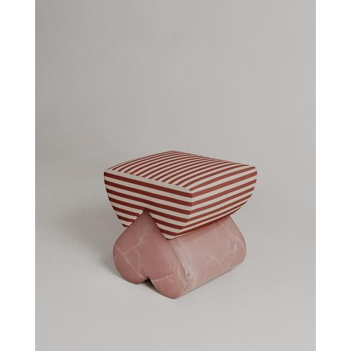 Red Marble Heart-Shaped Cushion Amarino Seat by Esther Knopfler For Sale - Image 10 of 15