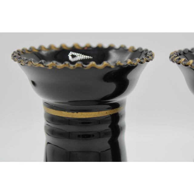 Black Antique Dutch Black Opaline Vases - a Pair For Sale - Image 8 of 10