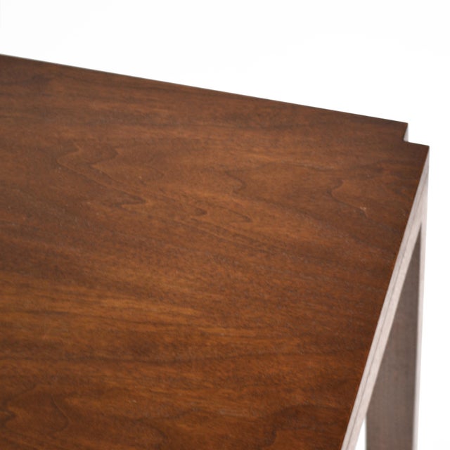 Wood Edward Wormley Side Table with Metal Detail by Dunbar For Sale - Image 7 of 9