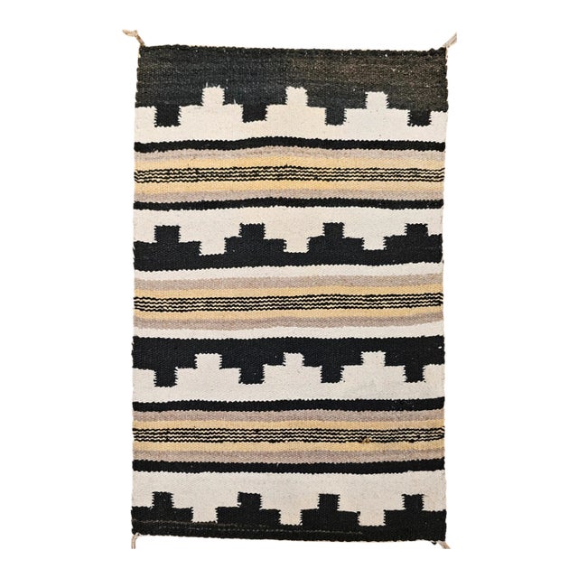 Vintage Navajo Navajo Rug, Canyon Pattern, Native American Wall Art, 2x2 For Sale