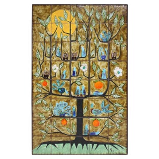 Hand Painted Ceramic Art by Knud Michel, 1960s For Sale