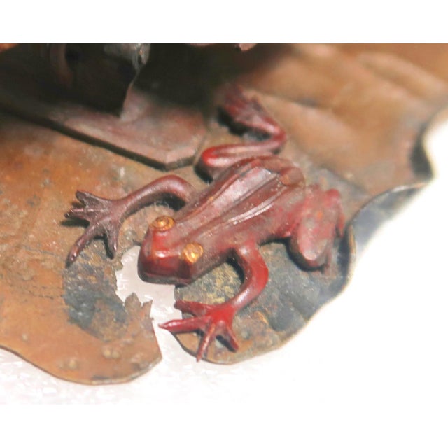 Late 19th Century Late 19th Century Meiji Period Japanese Gold and Silver Inlaid Bronze Frog Group (Clip) For Sale - Image 5 of 16
