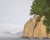 1970s "Sea Cliff" Mid Century Modern Coastal Cliff Seascape in Acrylic on Masonite by Farren Jensen For Sale - Image 5 of 9