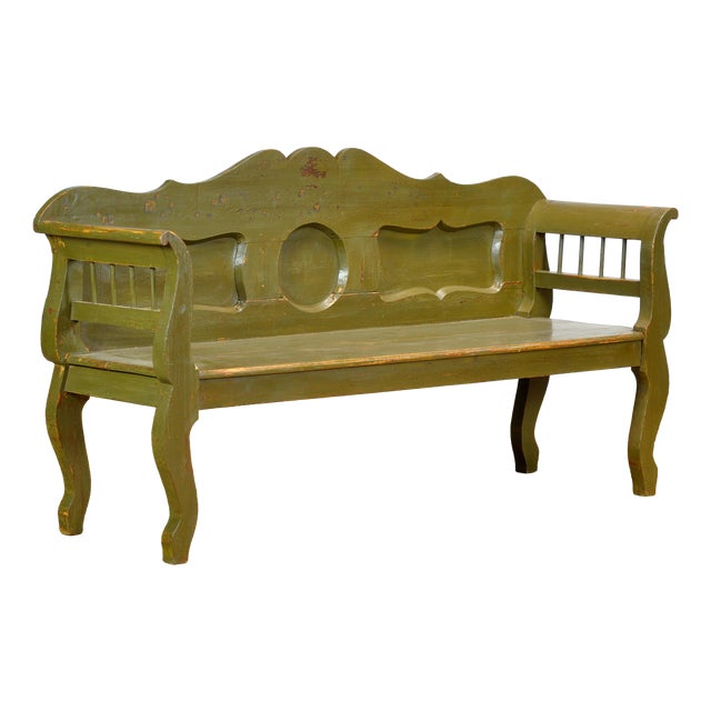 Antique Hungarian Pine Bench, 1900s For Sale