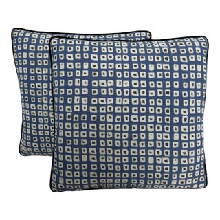 Perennials Paintbox in Blueberry Indoor/Outdoor Pillows - Set of 2 For Sale