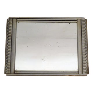 Small Art Deco Mirror with Silvered Wooden Frieze Frame, 1930s For Sale