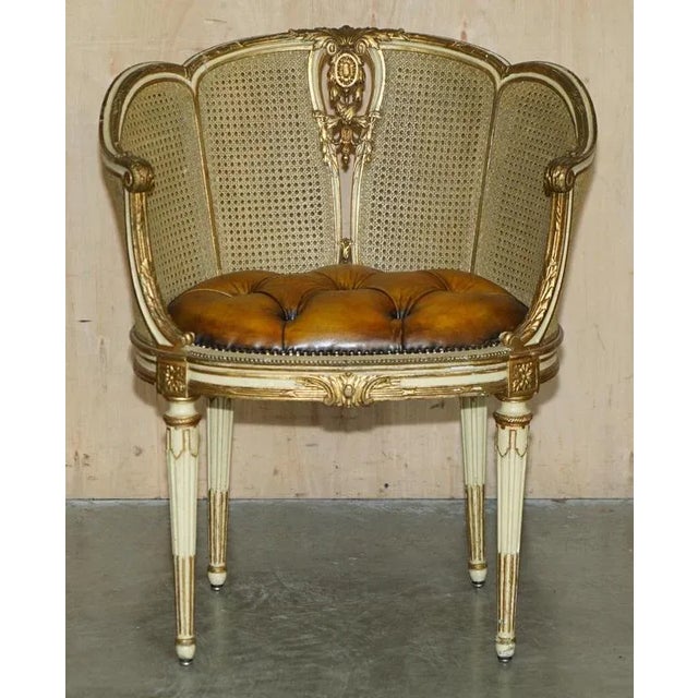 Antique French Chesterfield Leather Armchairs, 1880, Set of 2 For Sale - Image 4 of 18
