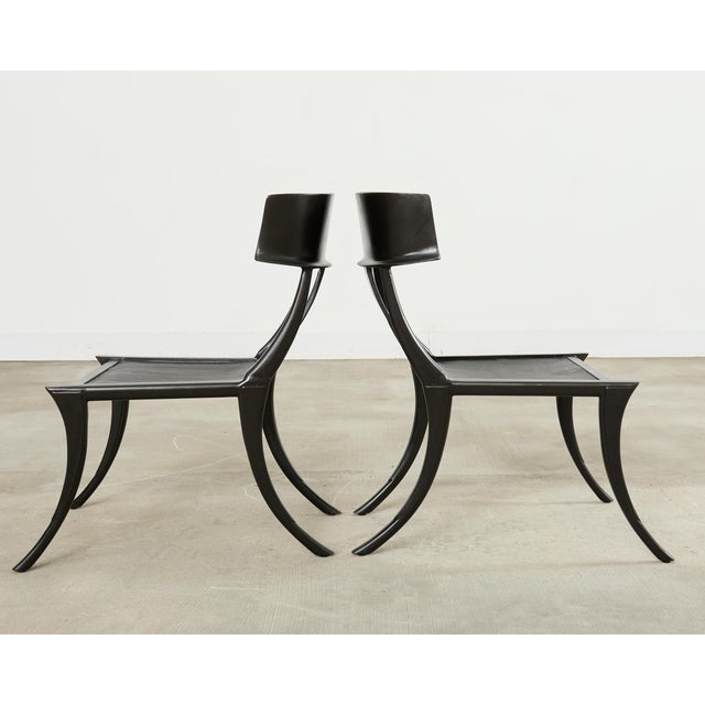 Michael Taylor Metal Klismos Garden Chairs Set of Four For Sale In Sacramento - Image 6 of 18