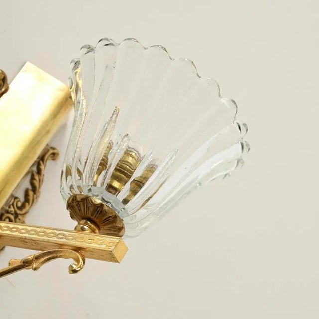 Murano Glass and Brass Flower Sconces from Barovier, 1950s, Set of 2 For Sale - Image 13 of 15