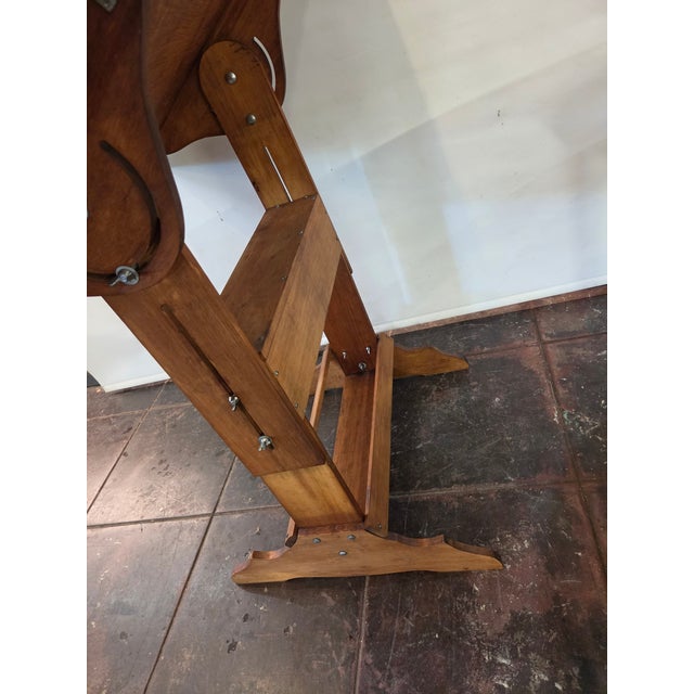 Wood Antique Hamilton Drafting Table Drafting Desk Adjustable Height and Slope For Sale - Image 7 of 8